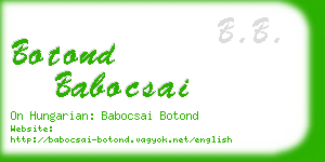 botond babocsai business card